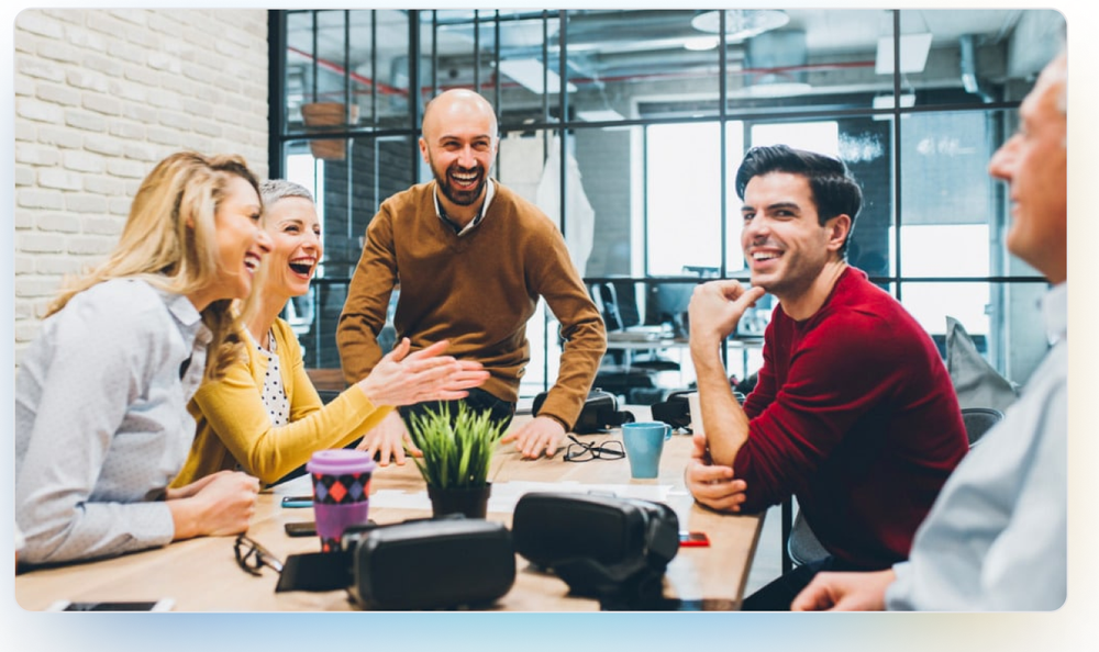 Medical sales reps laughing at their medical sales jobs